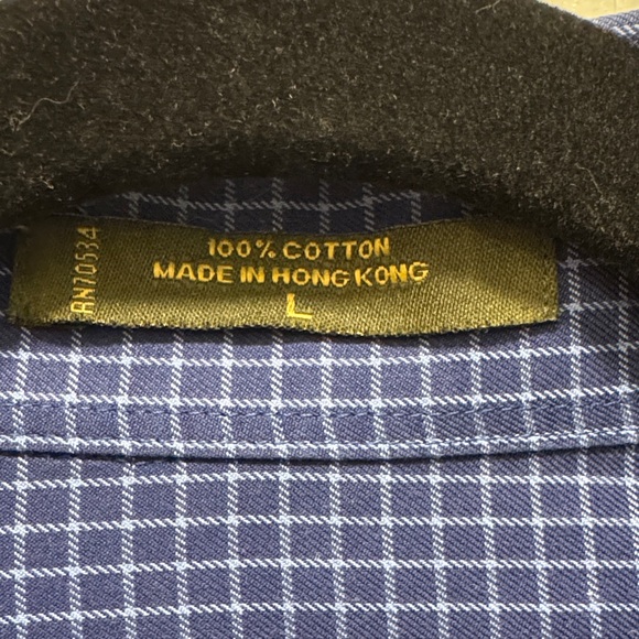 Orvis Men’s Navy Check Button-Down Shirt | 100% Cotton | Size L - Picture 4 of 4